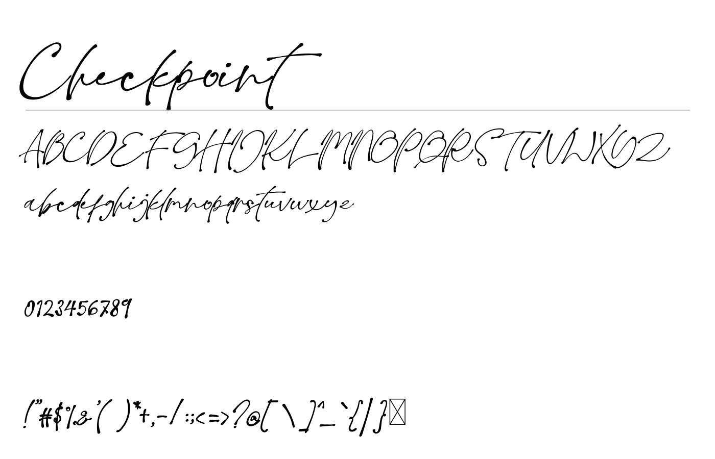 Checkpoint Font preview