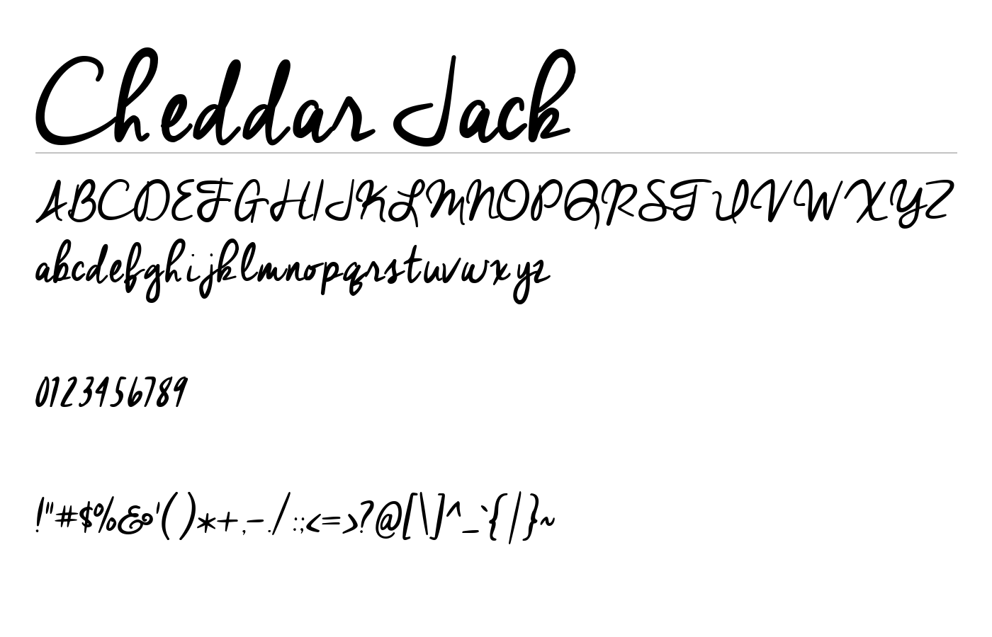 Cheddar Jack Font preview