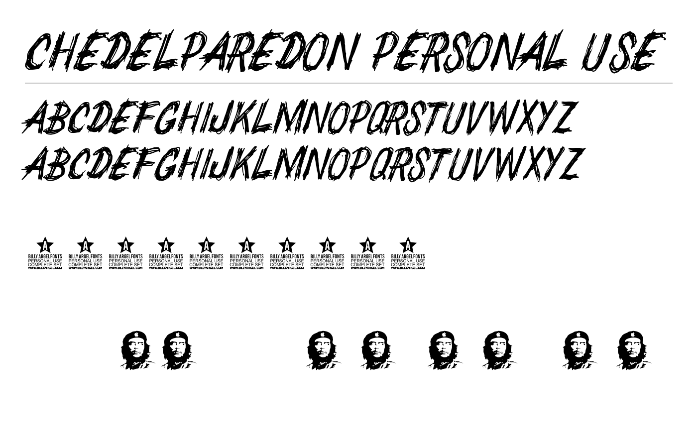 CHEDELPAREDON PERSONAL USE Font preview