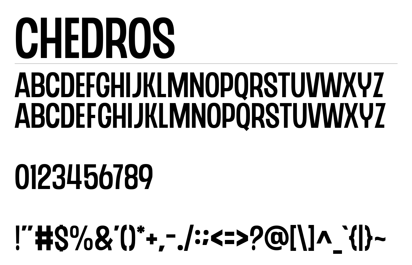 CHEDROS Font preview