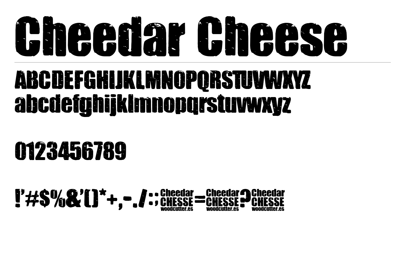 Cheedar Cheese Font preview