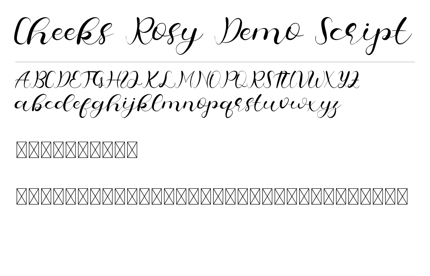 Cheeks Rosy Demo Font preview
