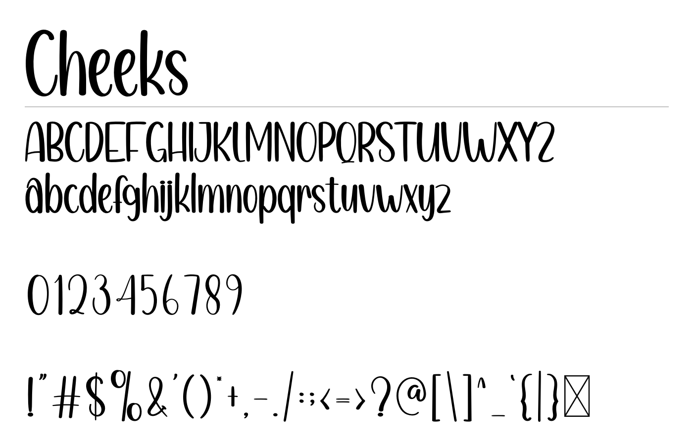 Cheeks Font preview