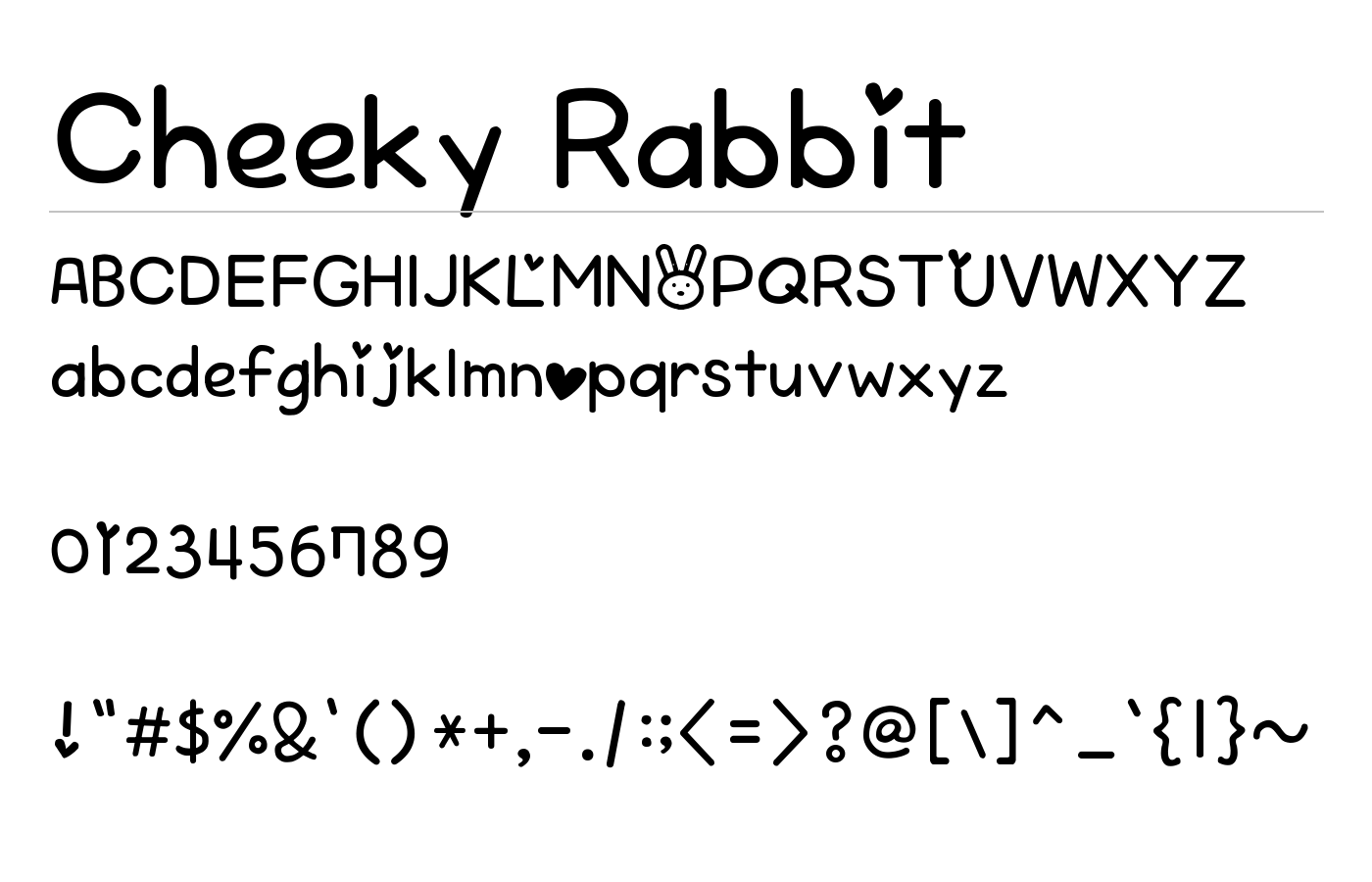 Cheeky Rabbit Font preview