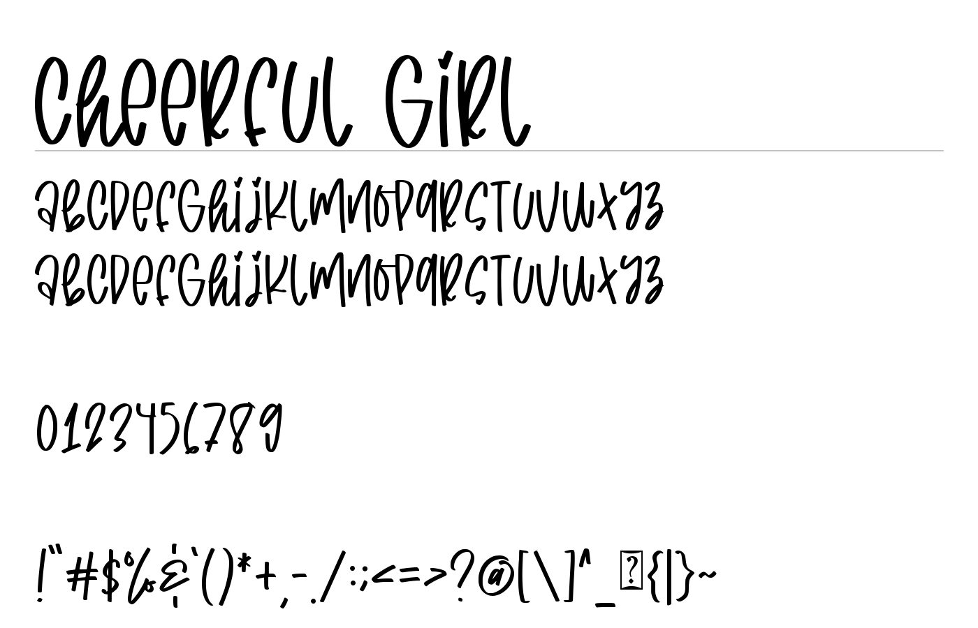 cheerful girl Font preview
