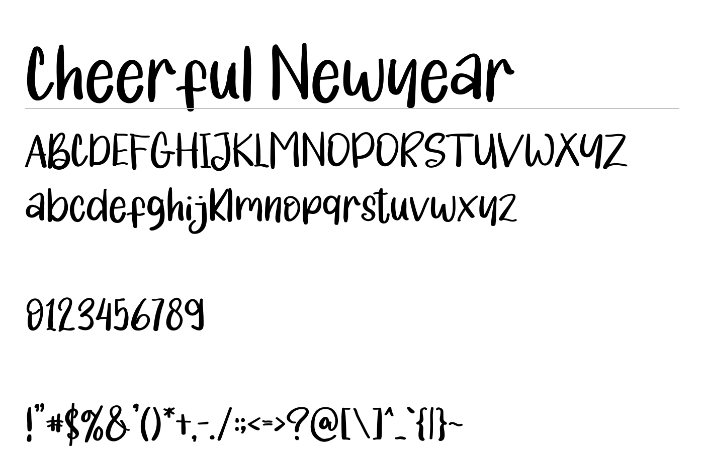 Cheerful Newyear Font preview