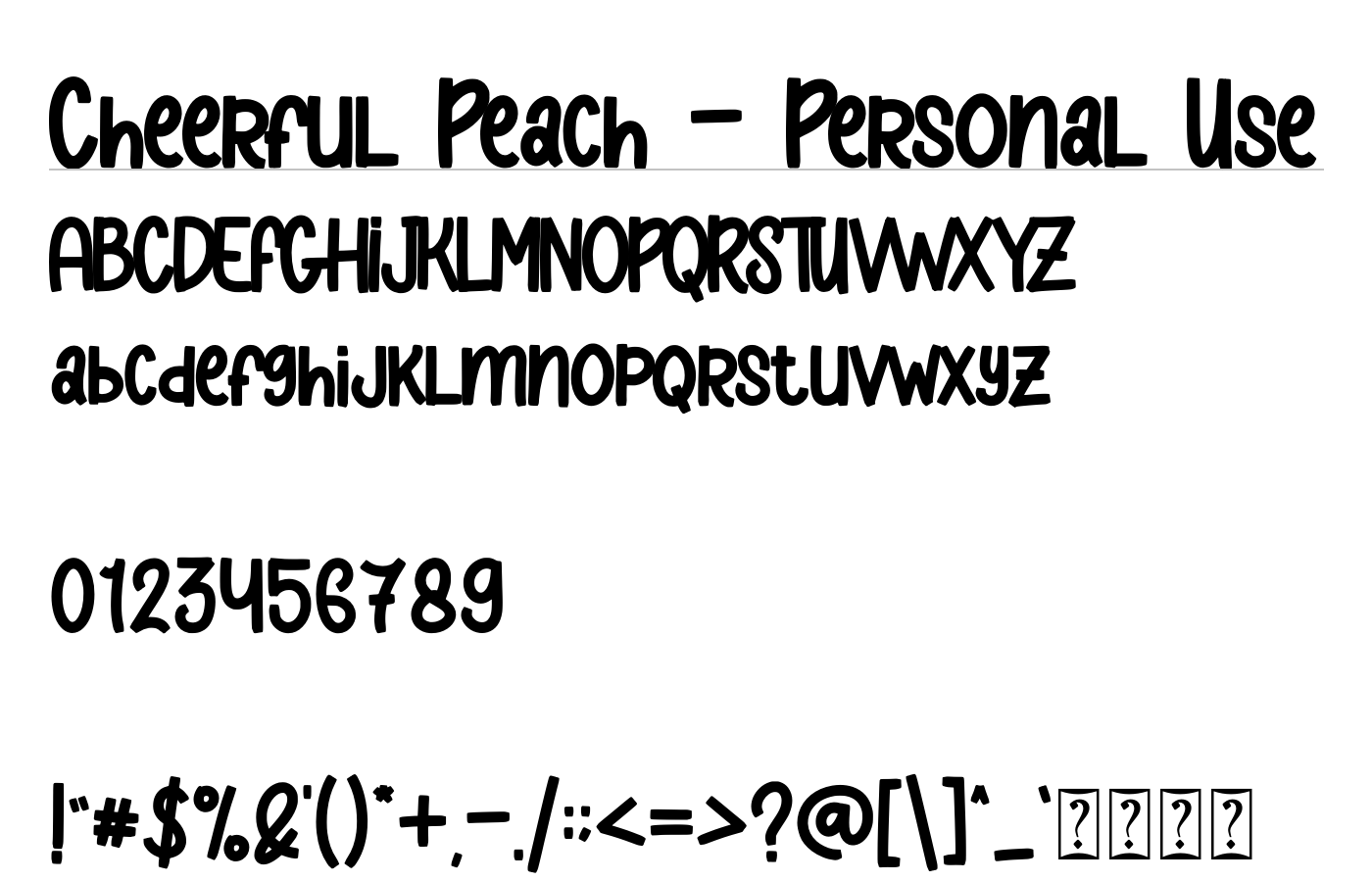 Cheerful Peach Font preview