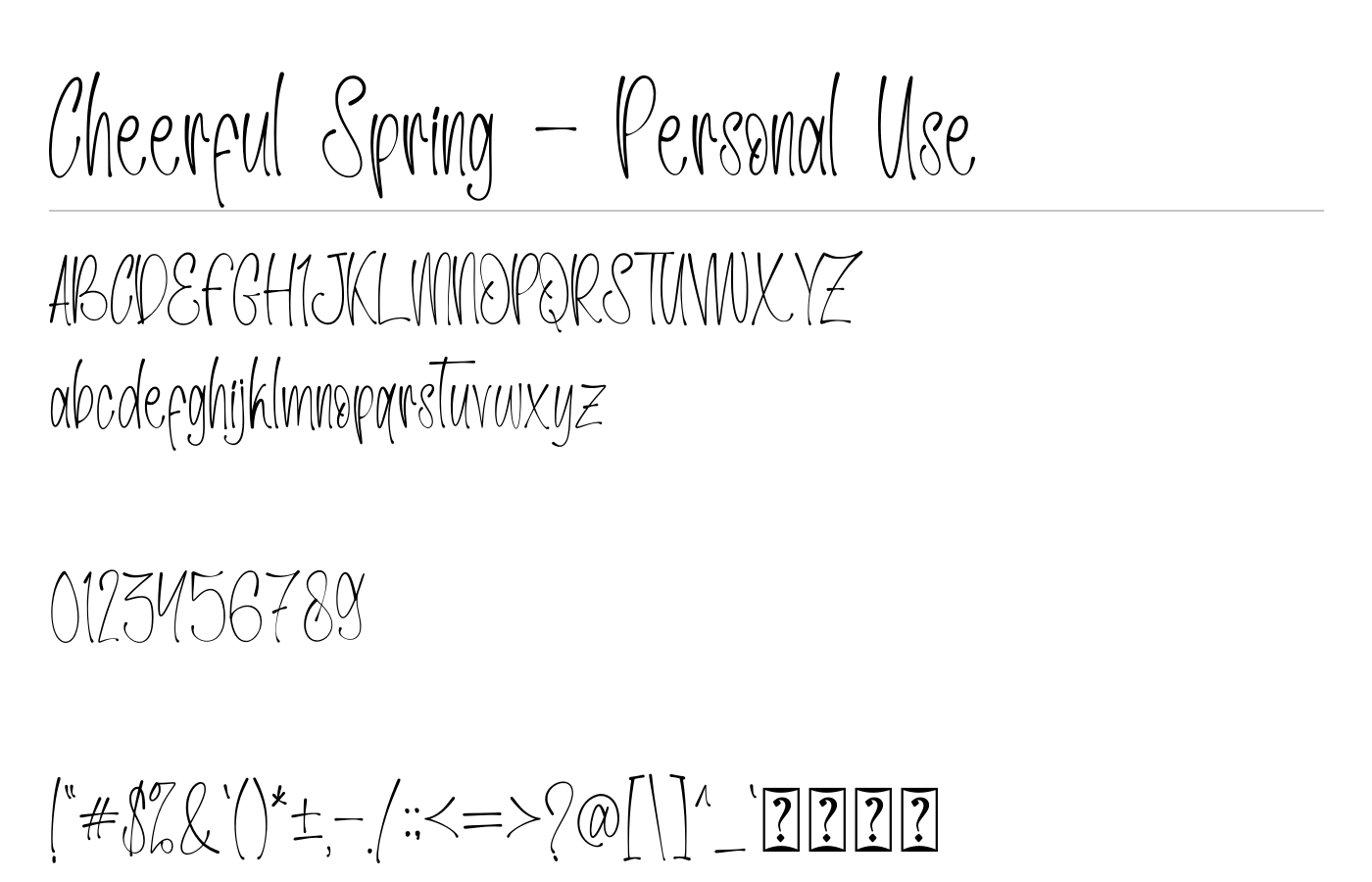 Cheerful Spring Font preview