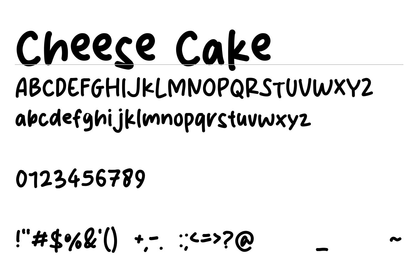 Cheese Cake Font preview