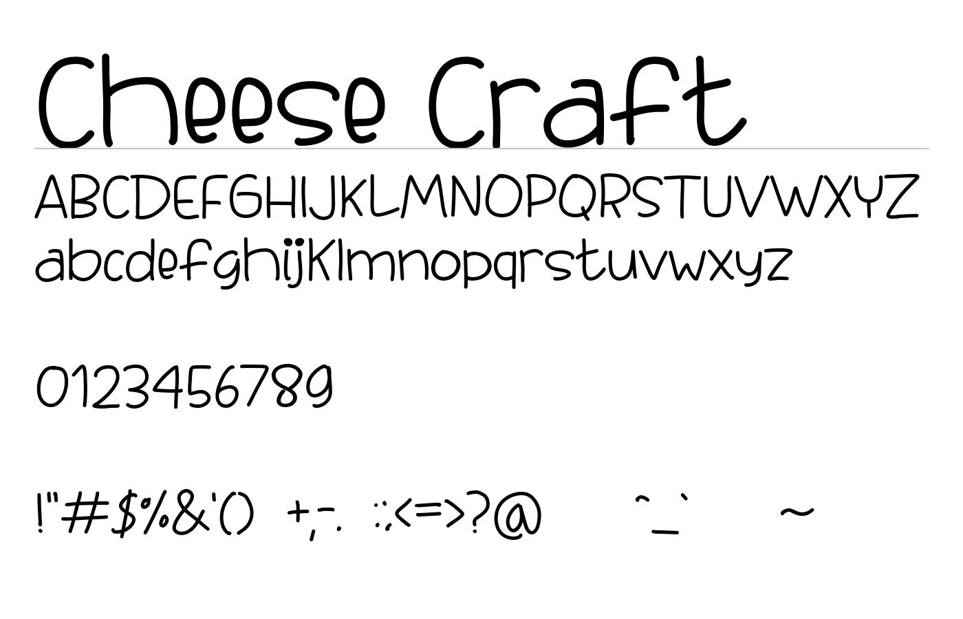 Cheese Craft Font preview
