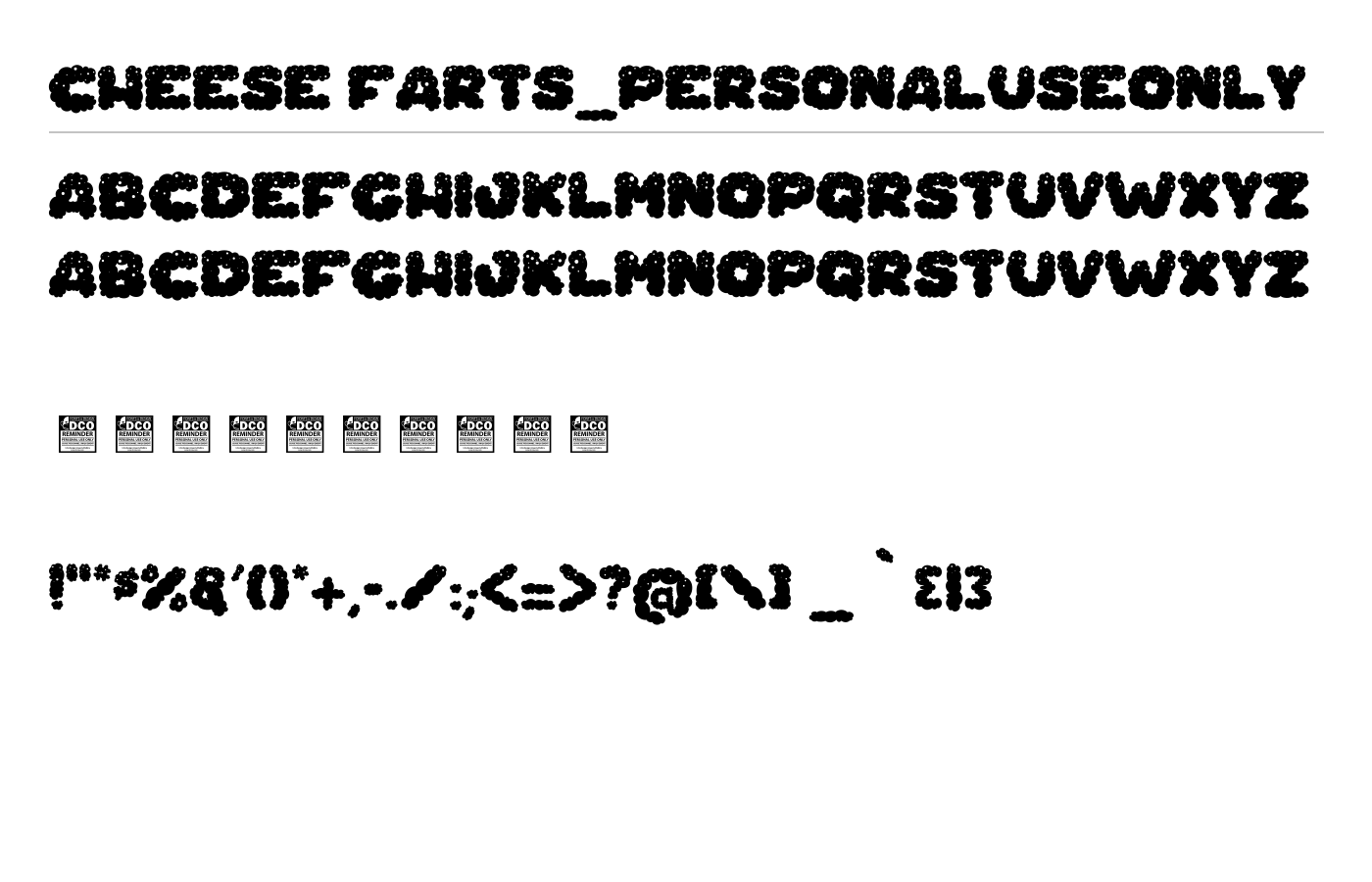 Cheese Farts_PersonalUseOnly Font preview
