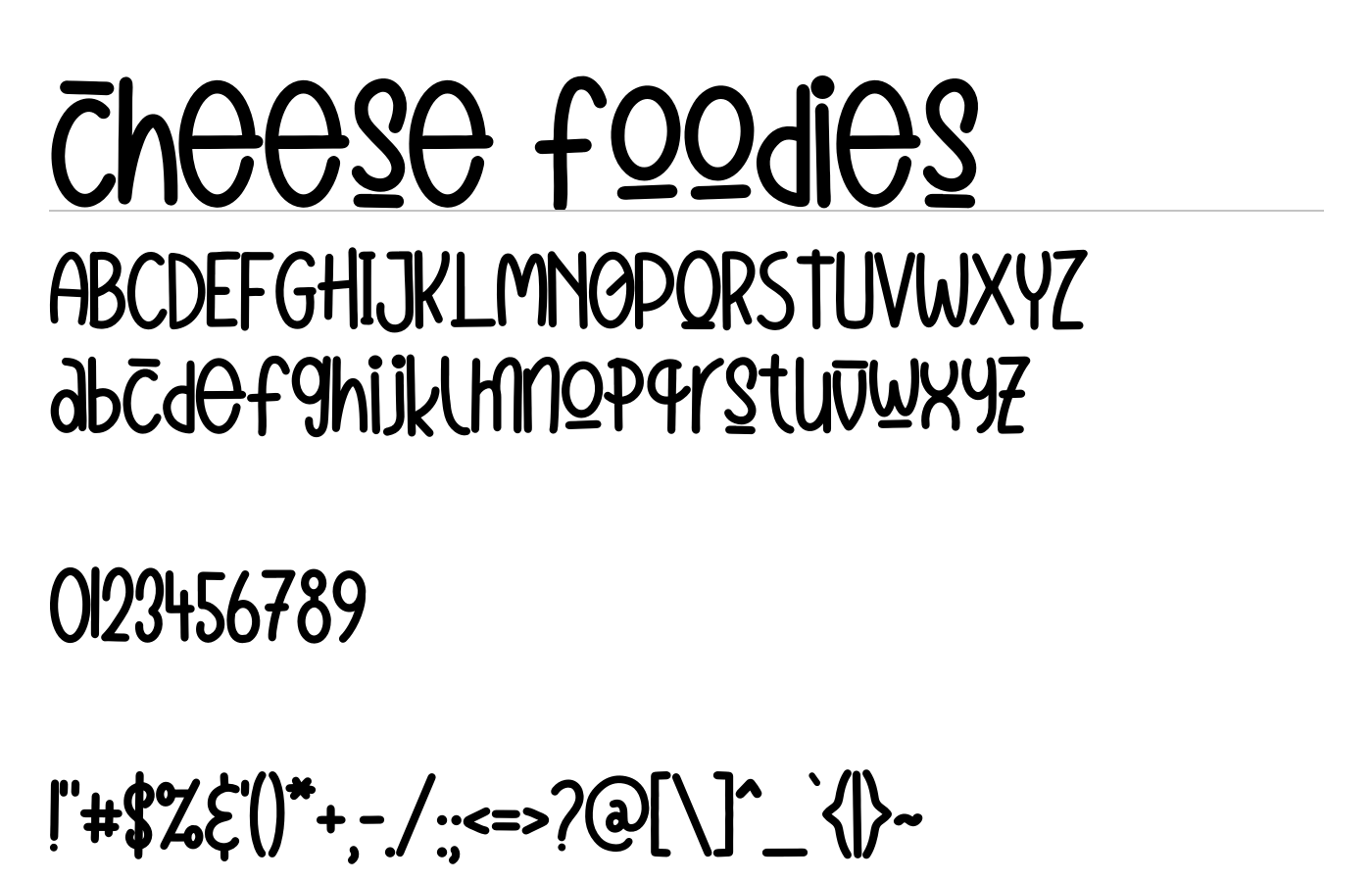 cheese foodies Font preview