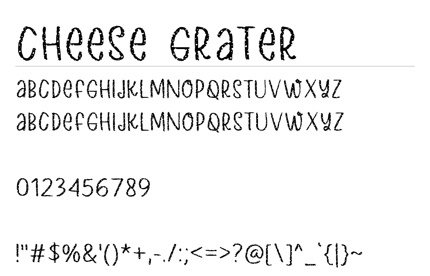 Cheese Grater Font preview