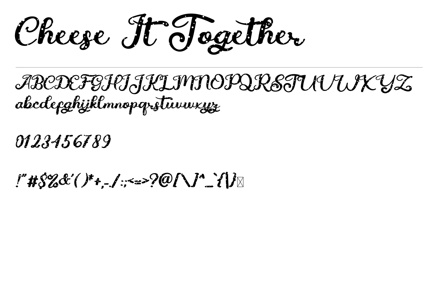 Cheese It Together Font preview