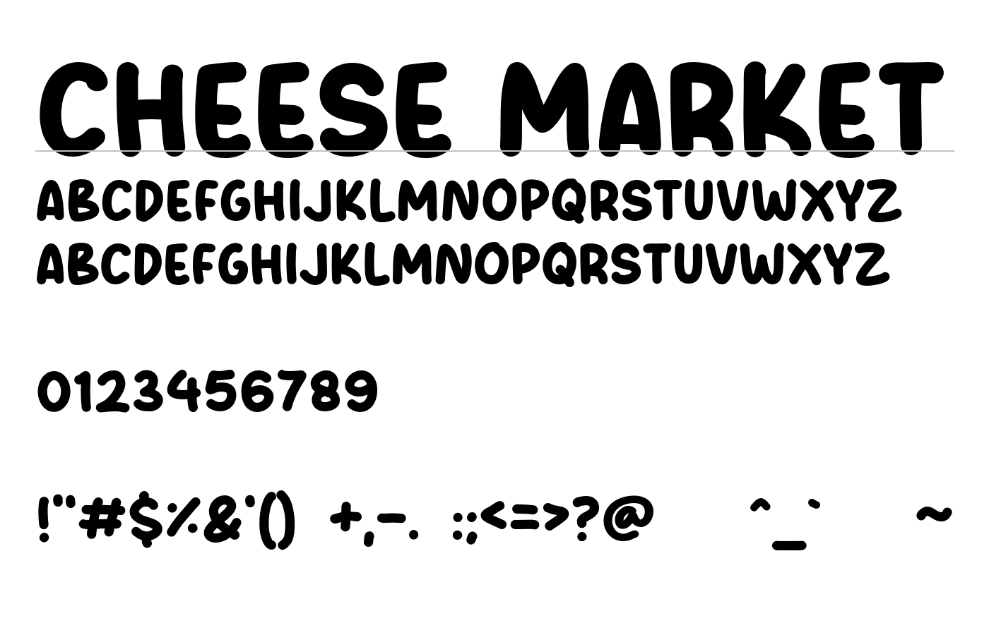 Cheese Market Font preview