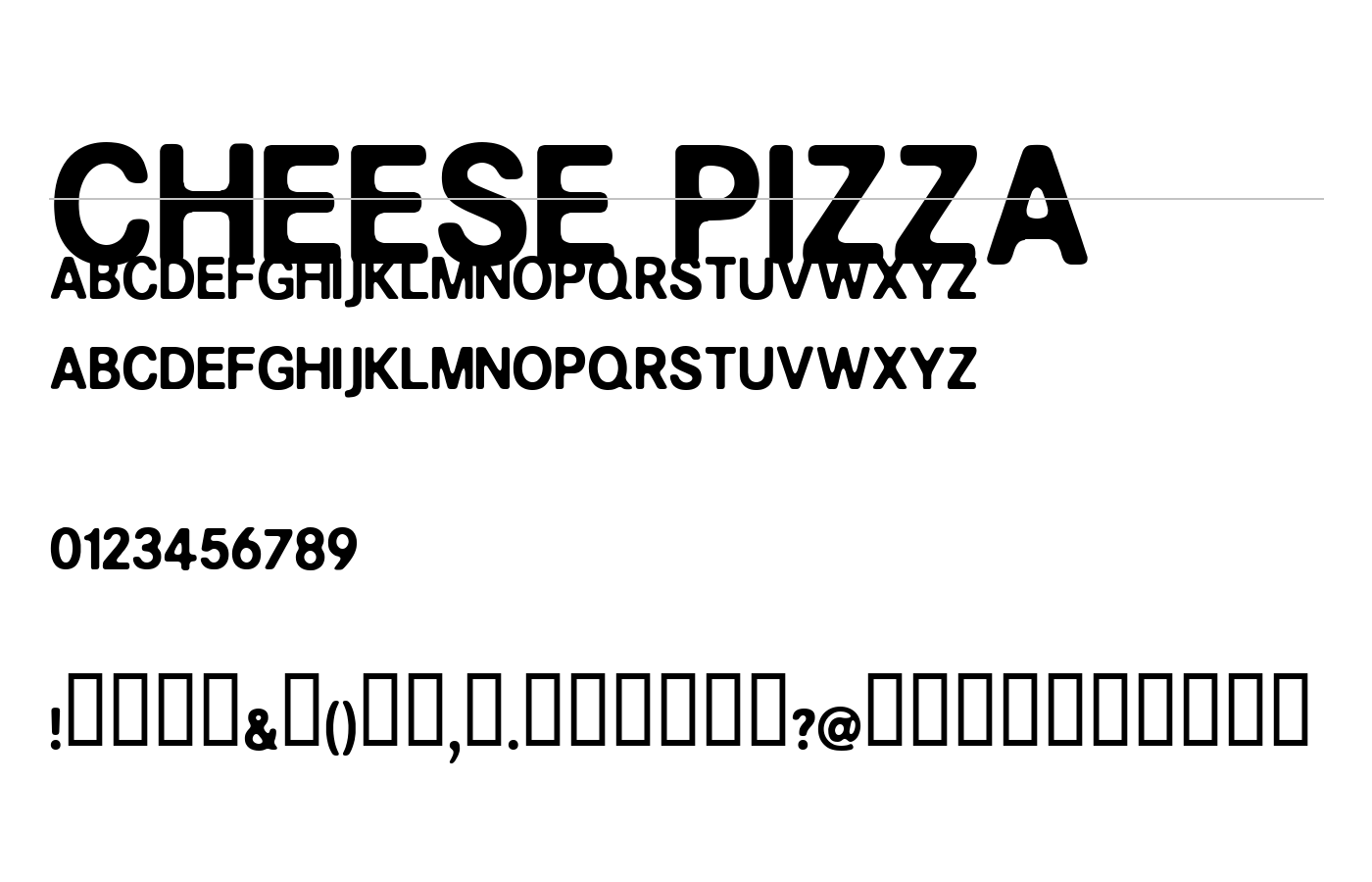 CHEESE PIZZA Font preview