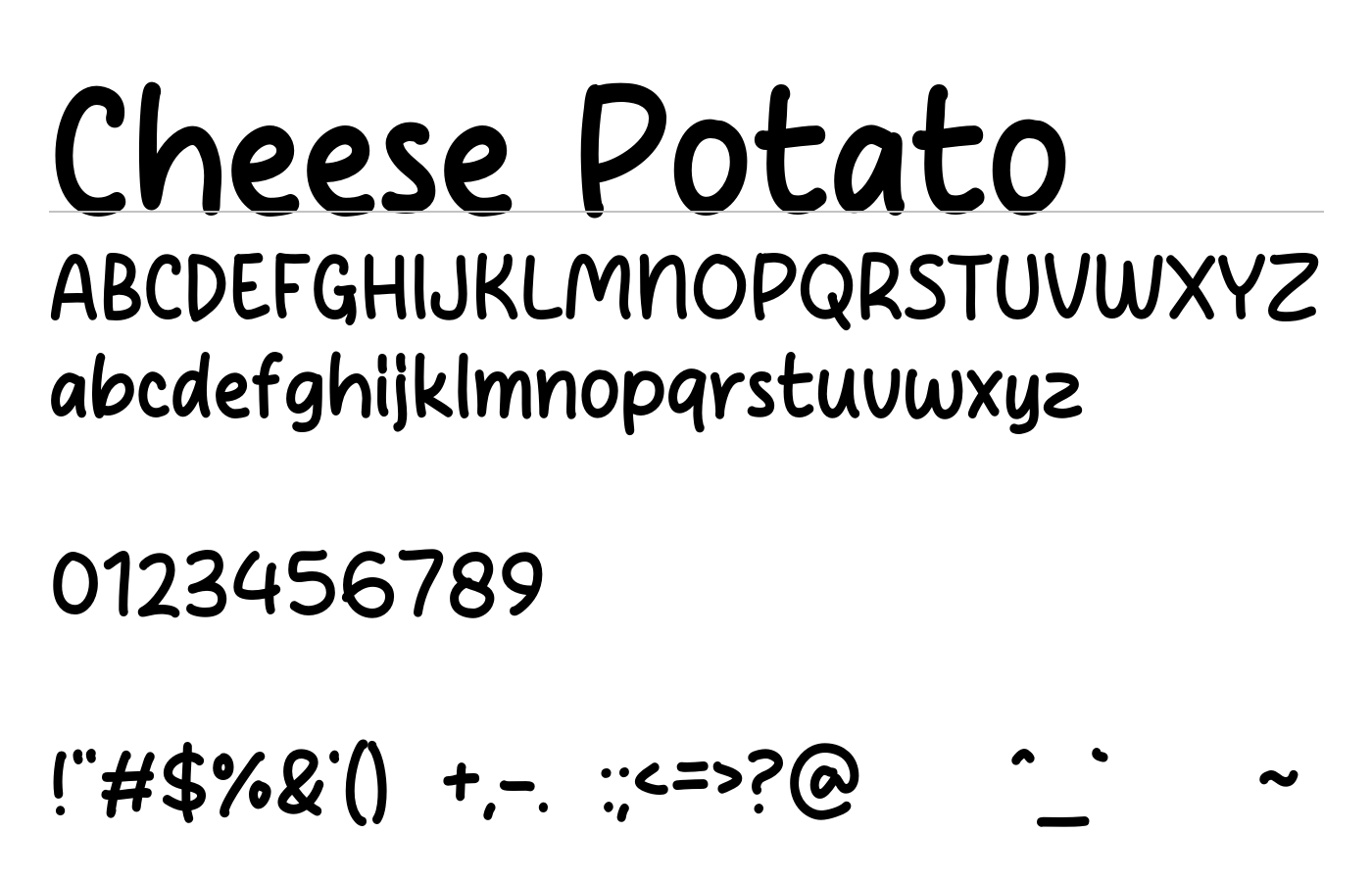 Cheese Potato Font preview