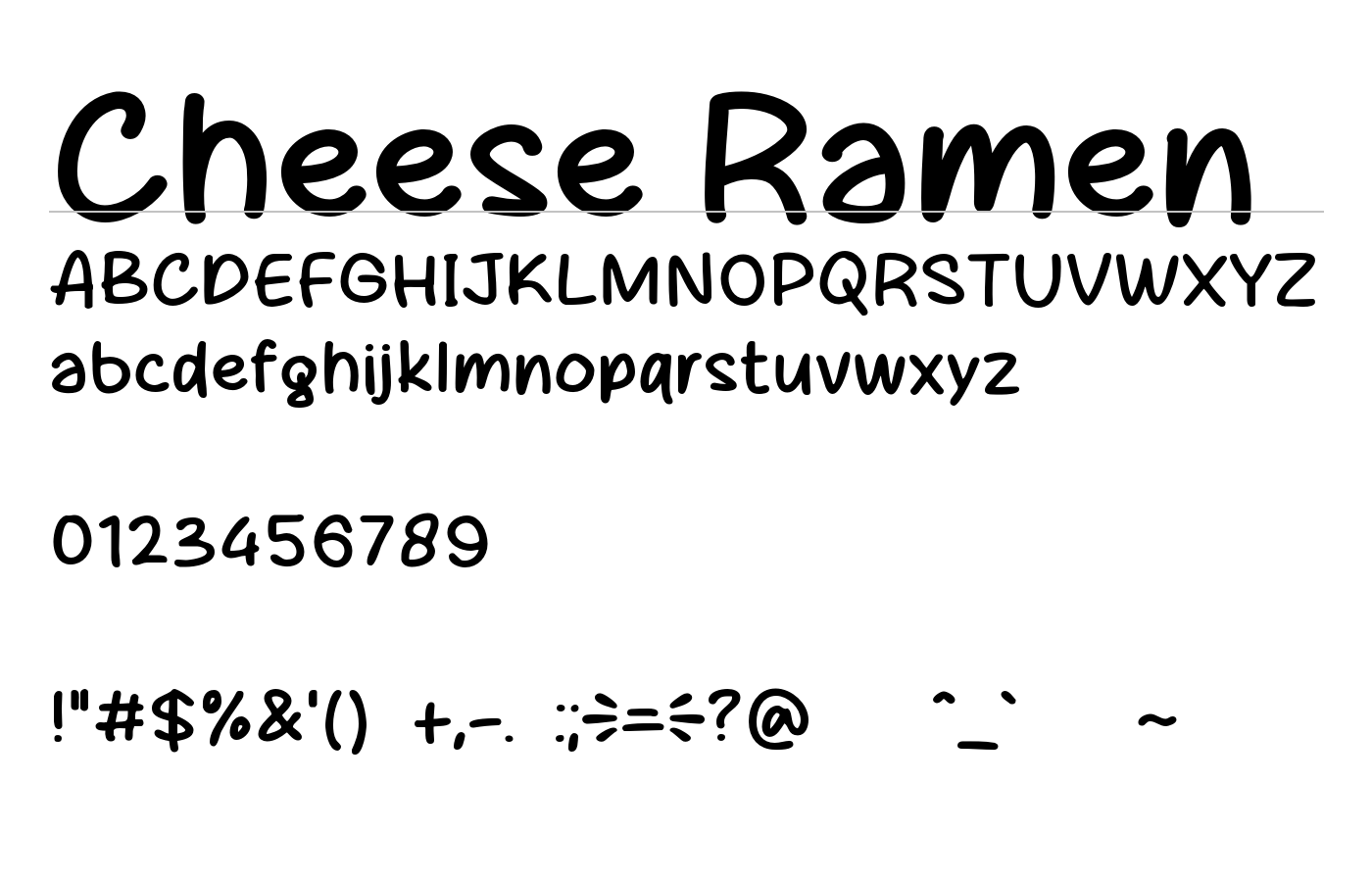 Cheese Ramen Font preview