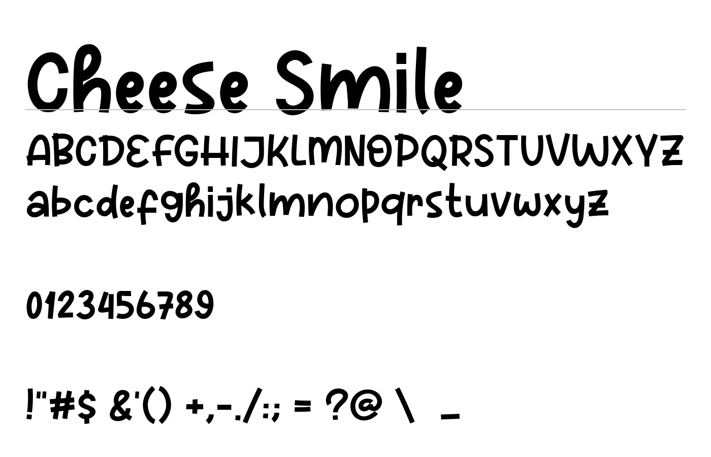 Cheese Smile Font preview