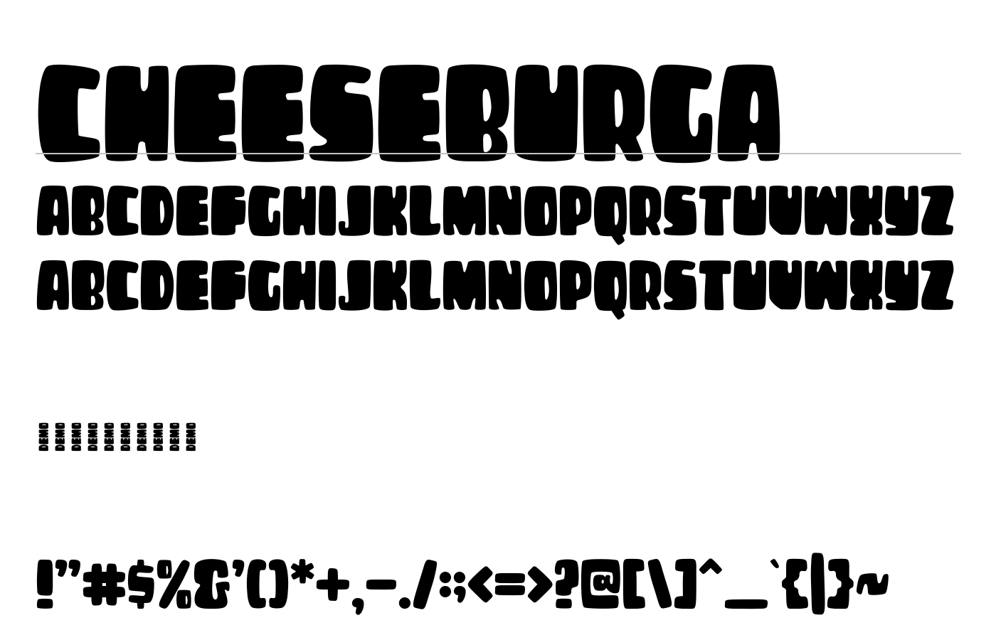CHEESEBURGA Font preview