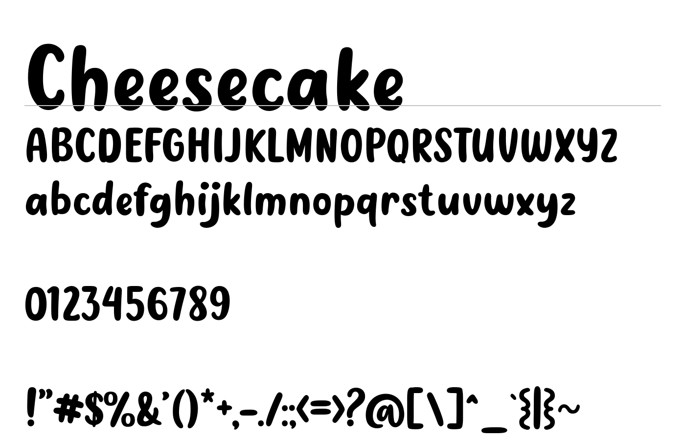 Cheesecake Font preview