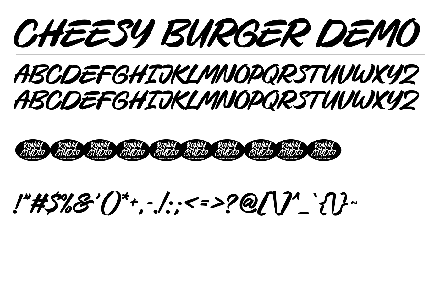 Cheesy Burger DEMO Font preview