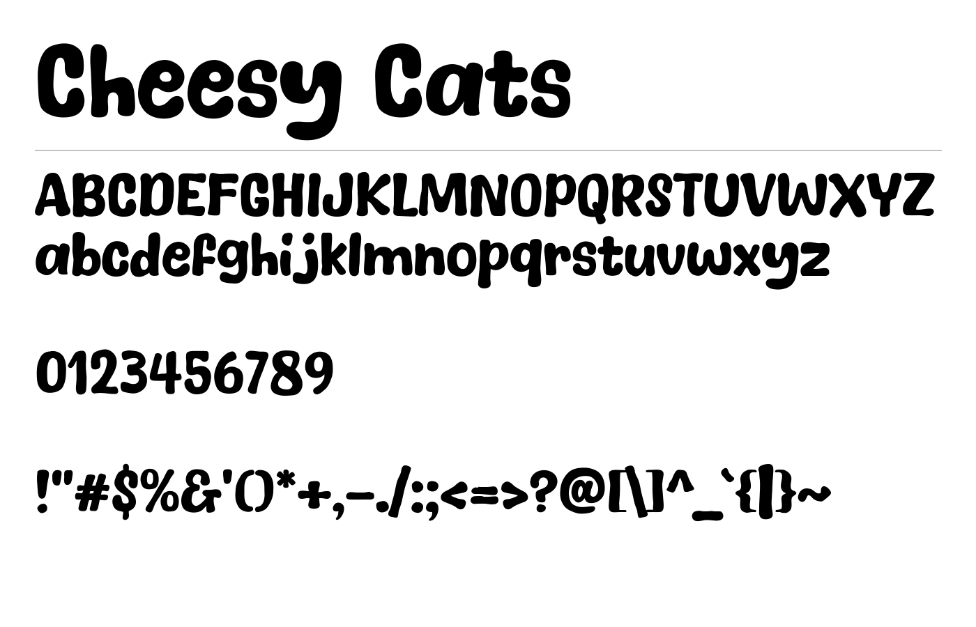 Cheesy Cats Font preview