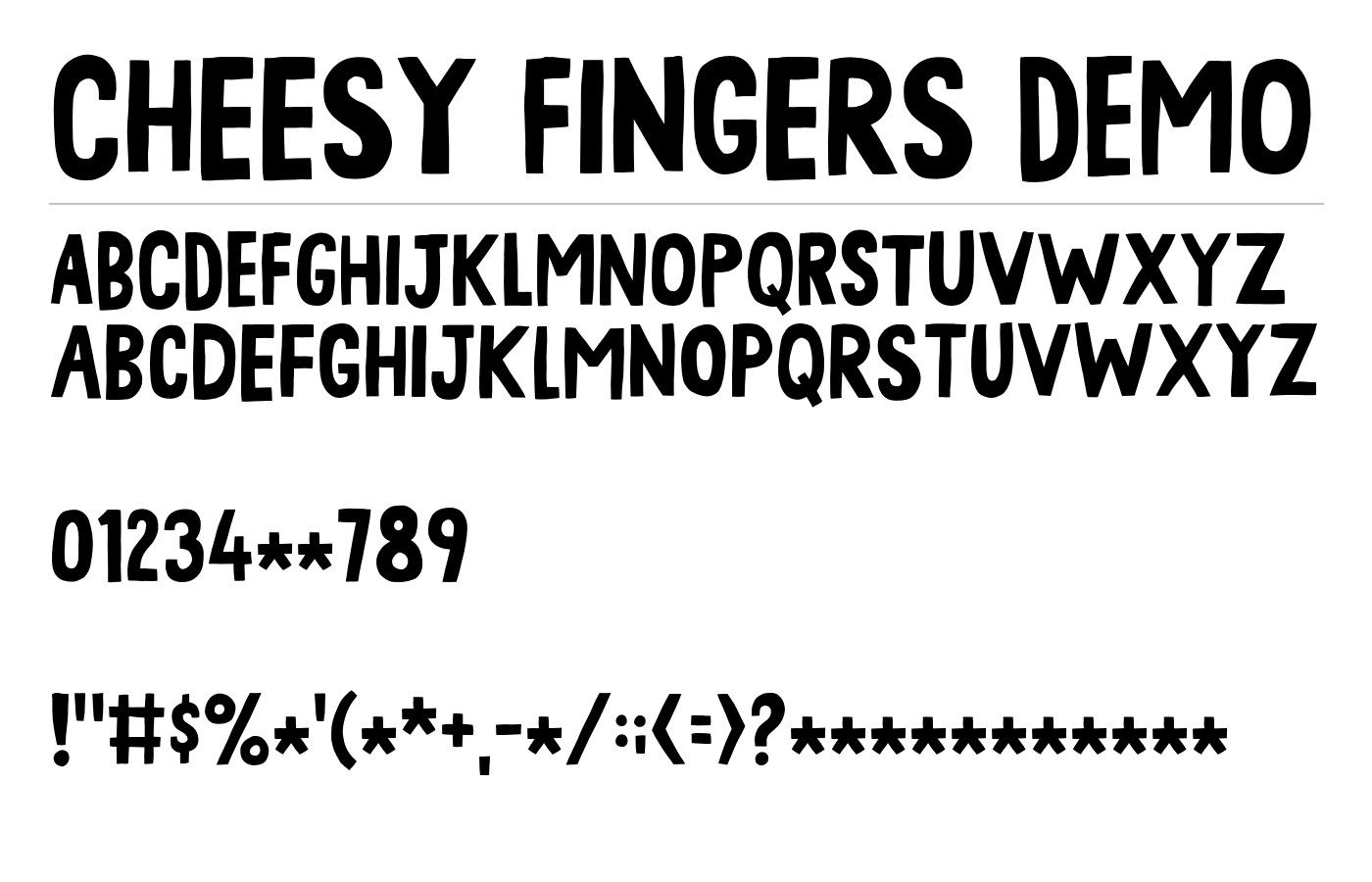 Cheesy Fingers DEMO Font preview