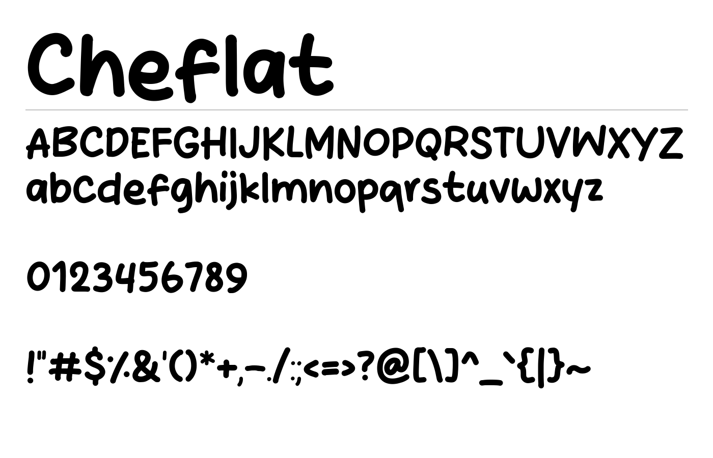Cheflat Font preview