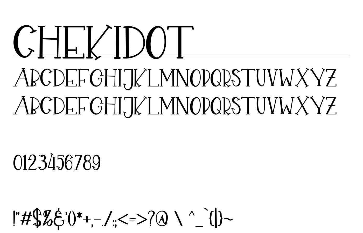 CHEKIDOT Font preview