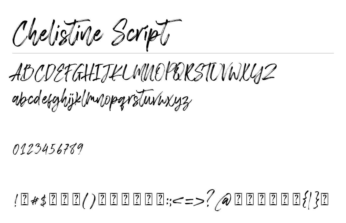 Chelistine Script Font preview