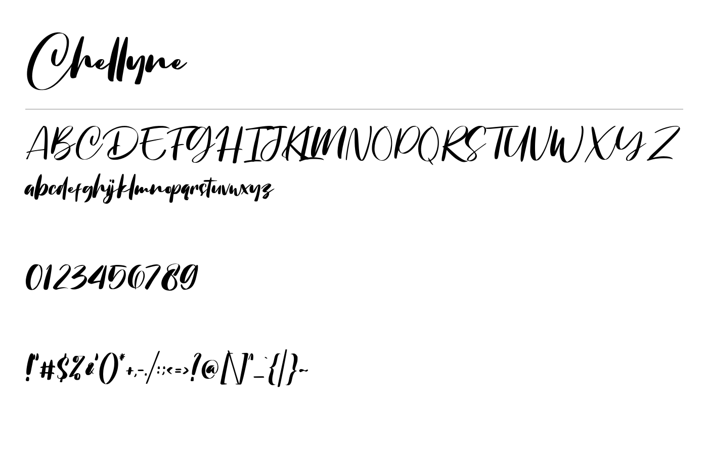 Chellyne Font preview