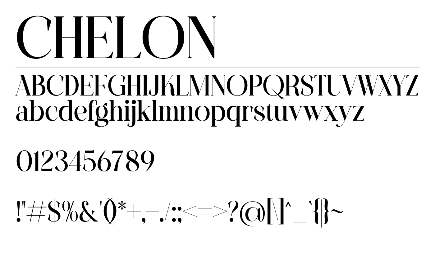 CHELON Font preview