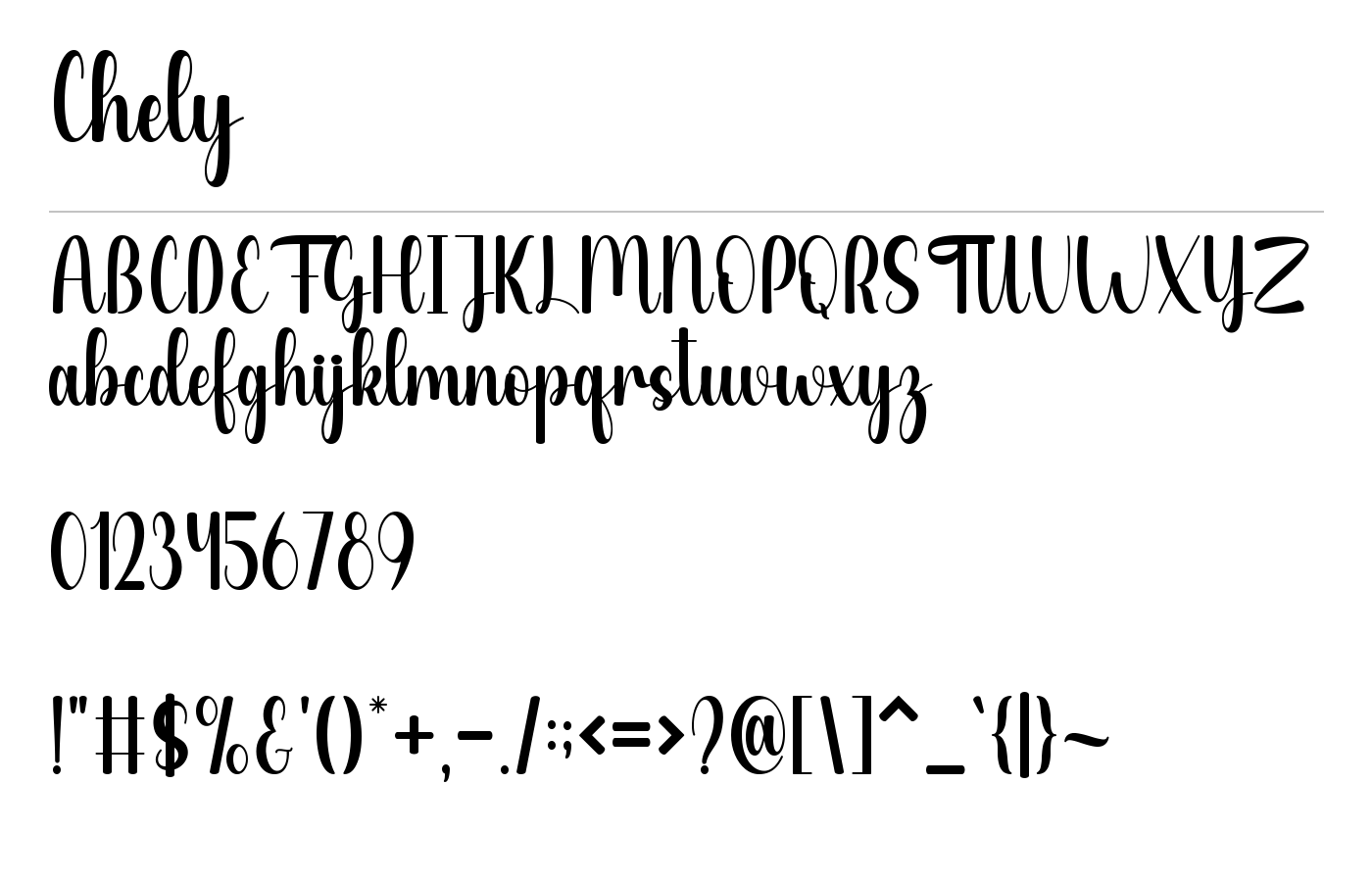 Chely Font preview
