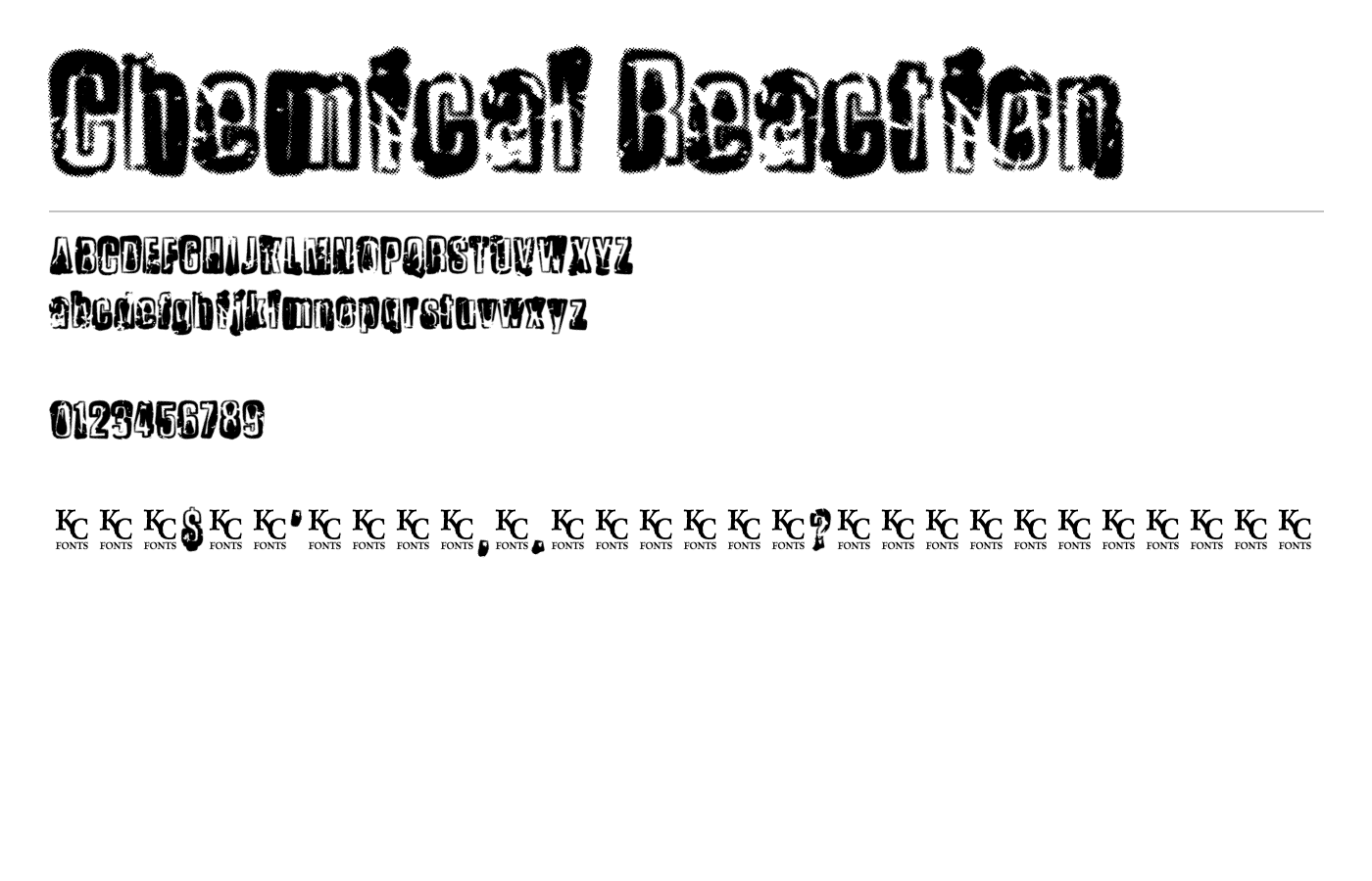 Chemical Reaction Font preview