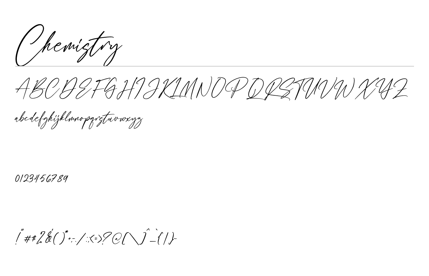 Chemistry Font preview