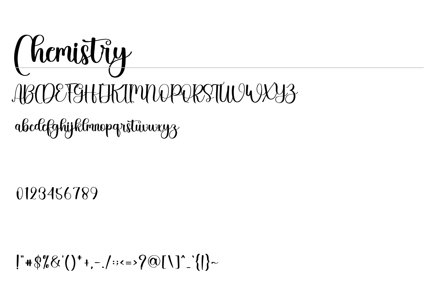 Chemistry Font preview