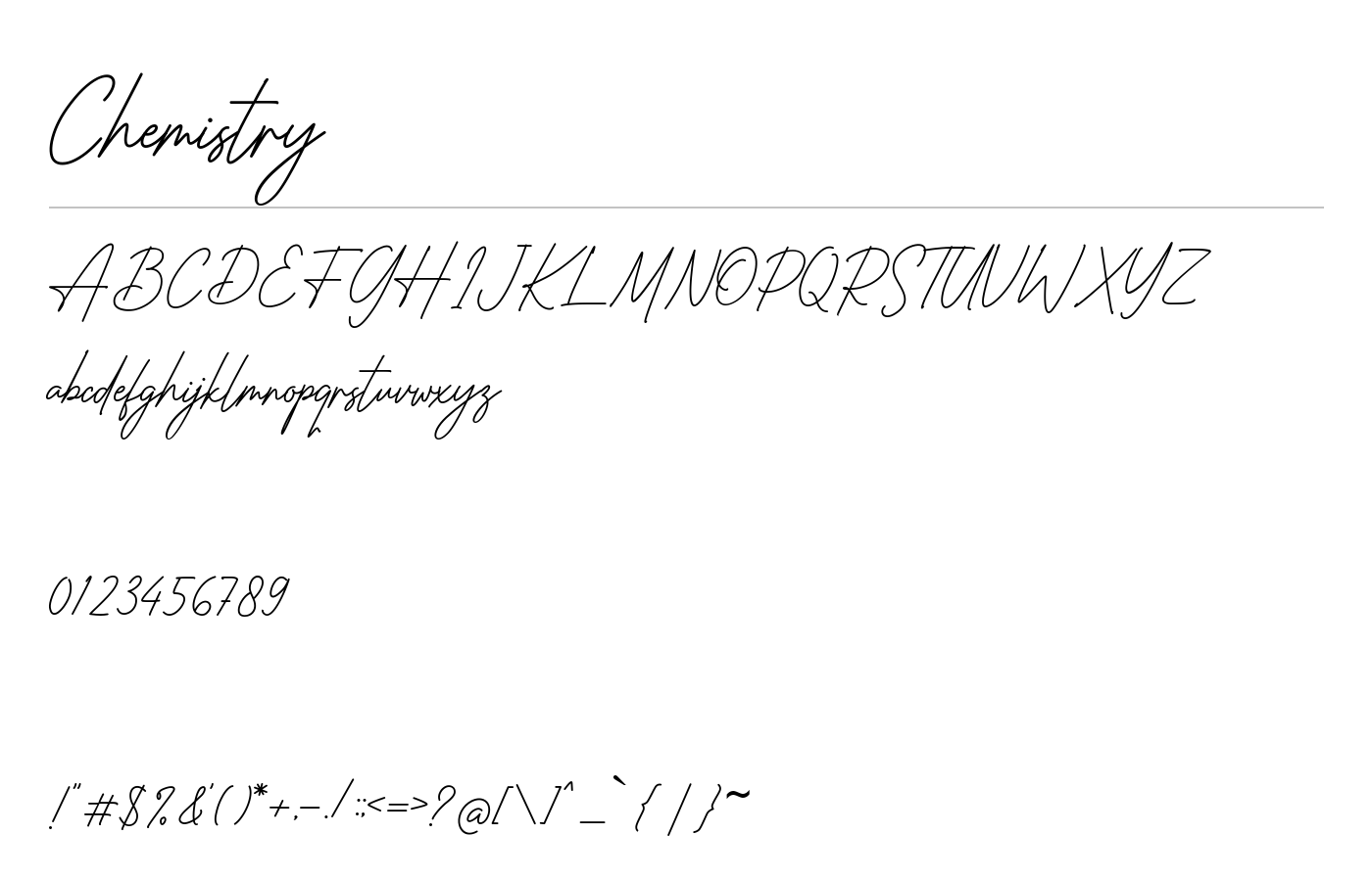 Chemistry Font preview