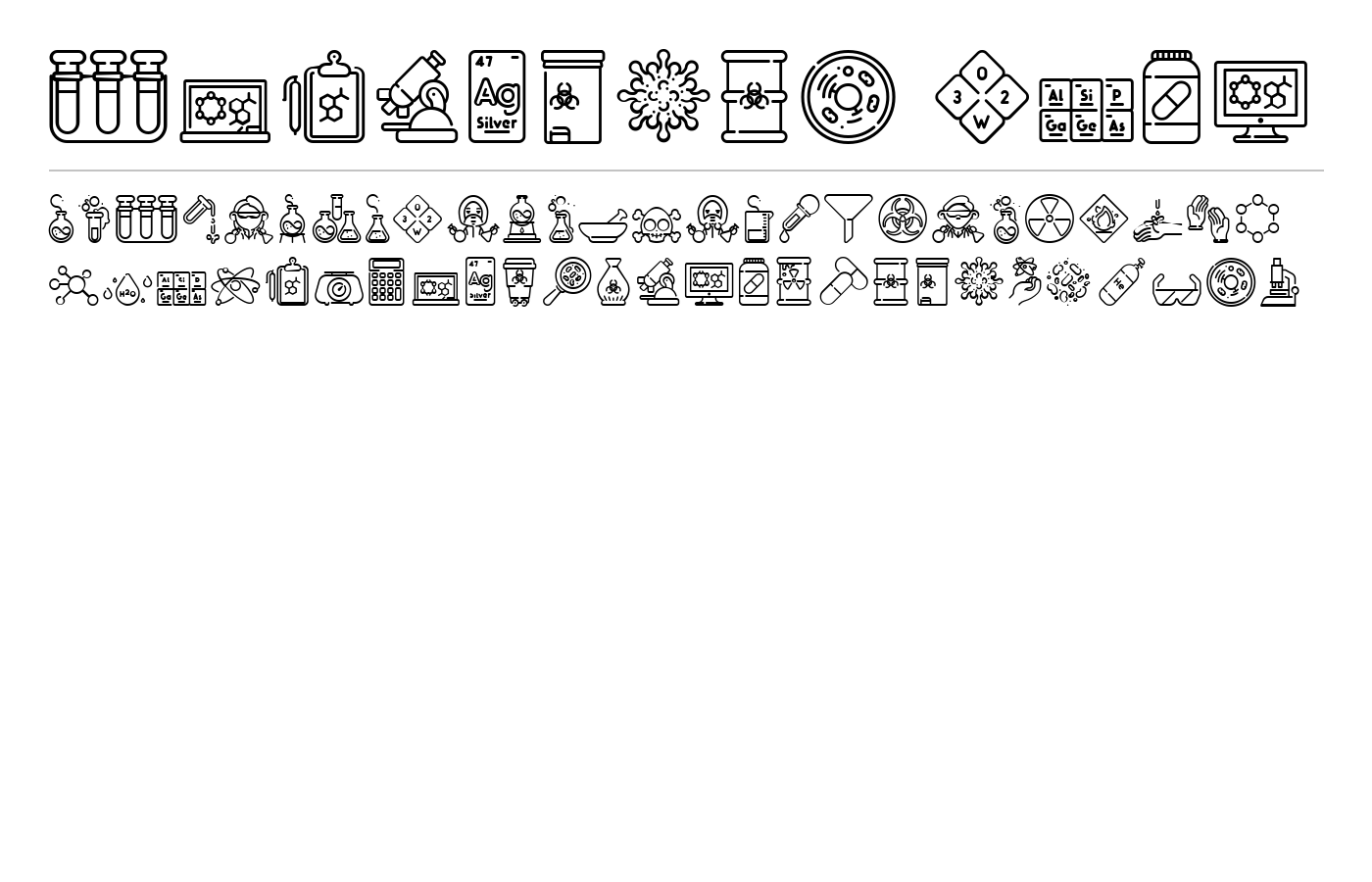 Chemistry Icon Font preview