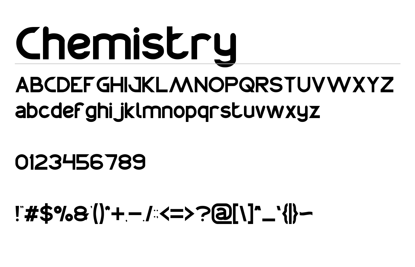 Chemistry Font preview