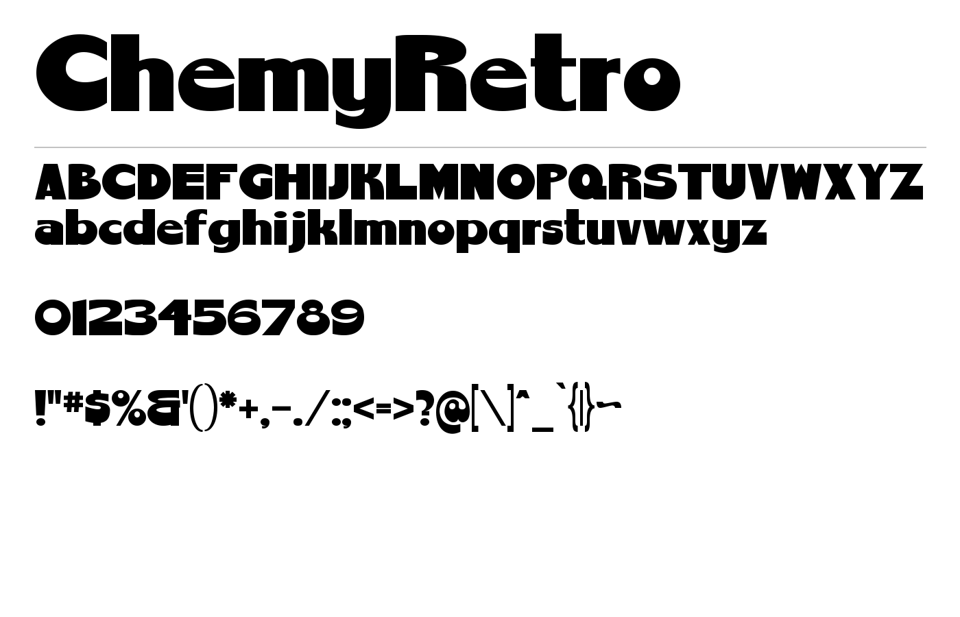 ChemyRetro Font preview