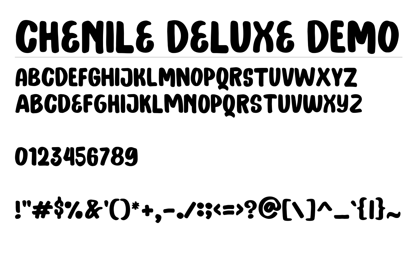 Chenile Deluxe DEMO Font preview