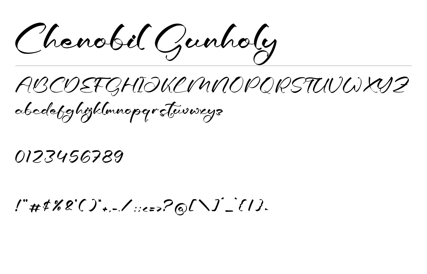 Chenobil Gunholy Font preview
