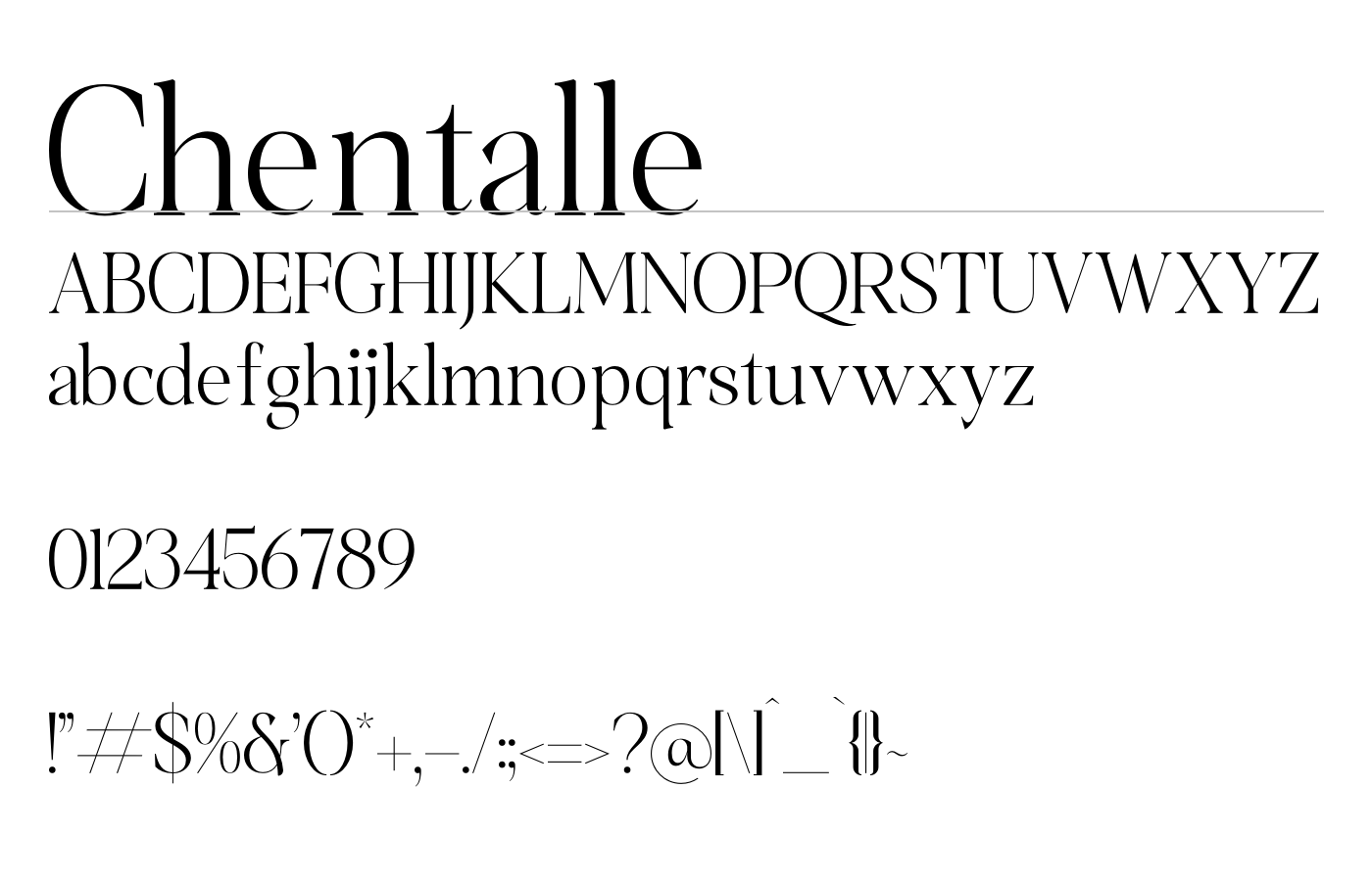 Chentalle Font preview