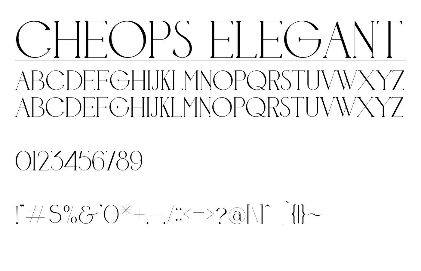 cheops elegant Font preview