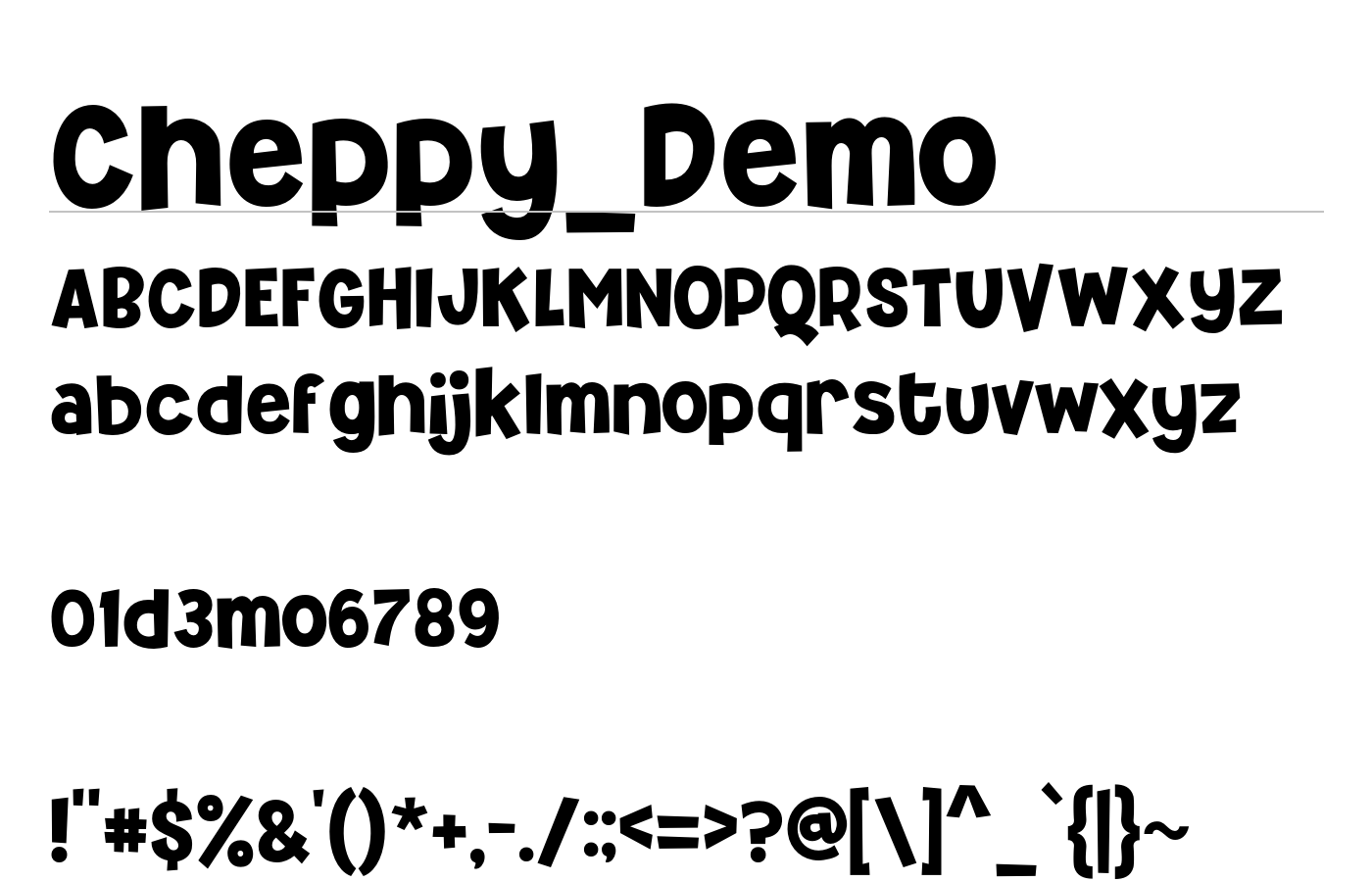 Cheppy_Demo Font preview