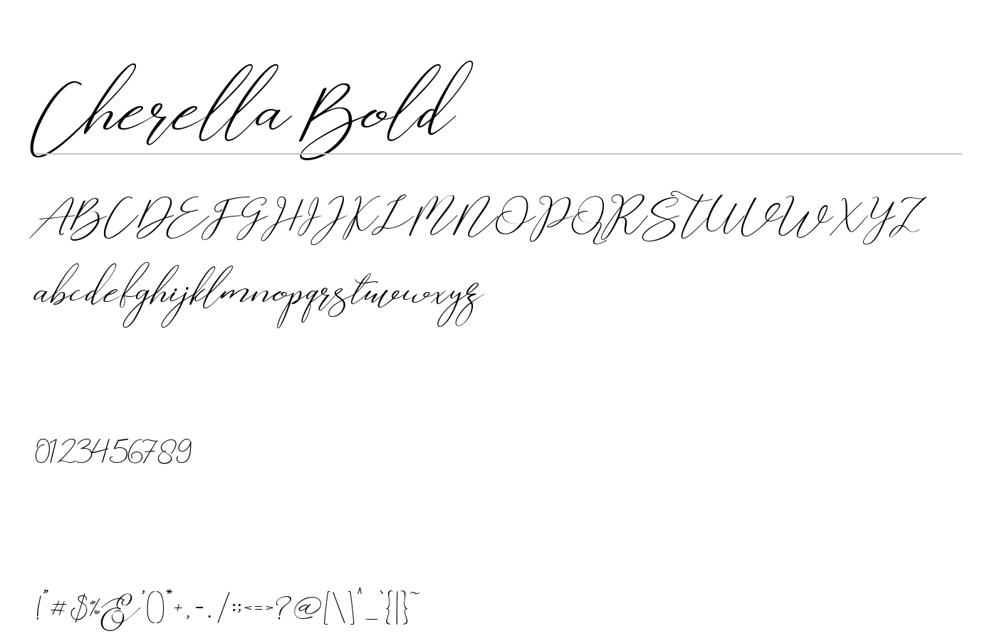 Cherella Bold Font preview