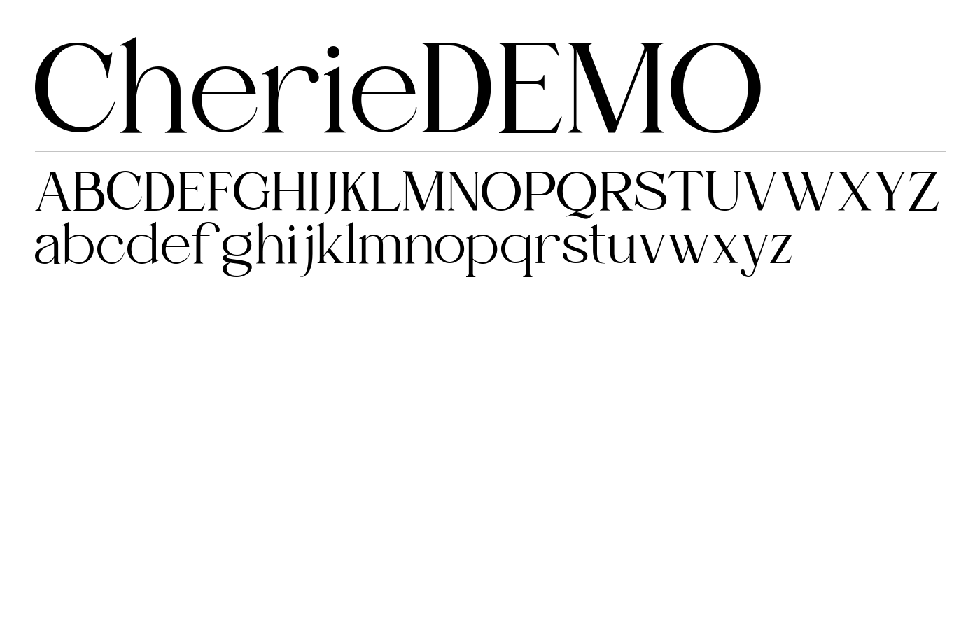 CherieDEMO Font preview