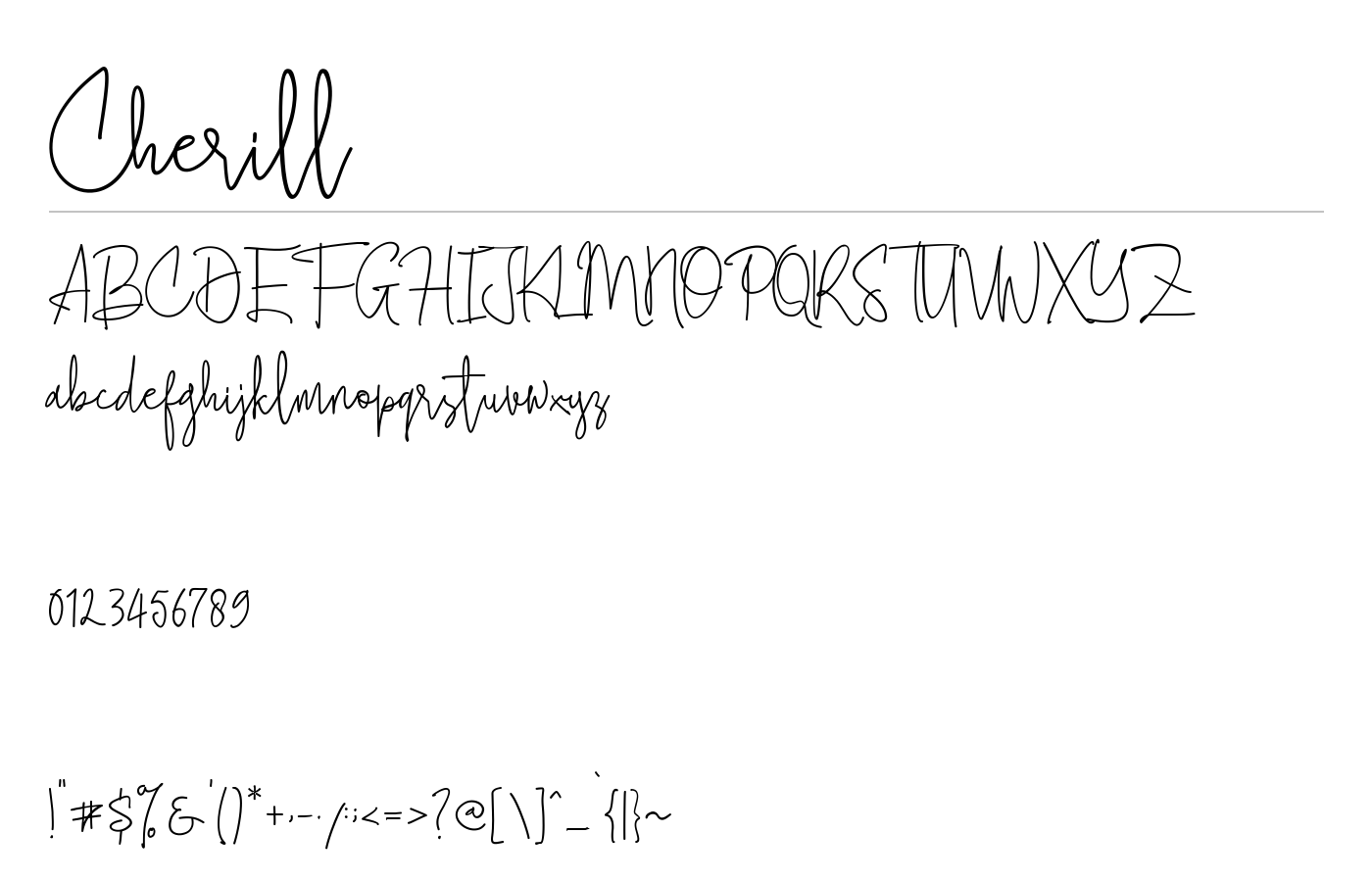 Cherill Font preview