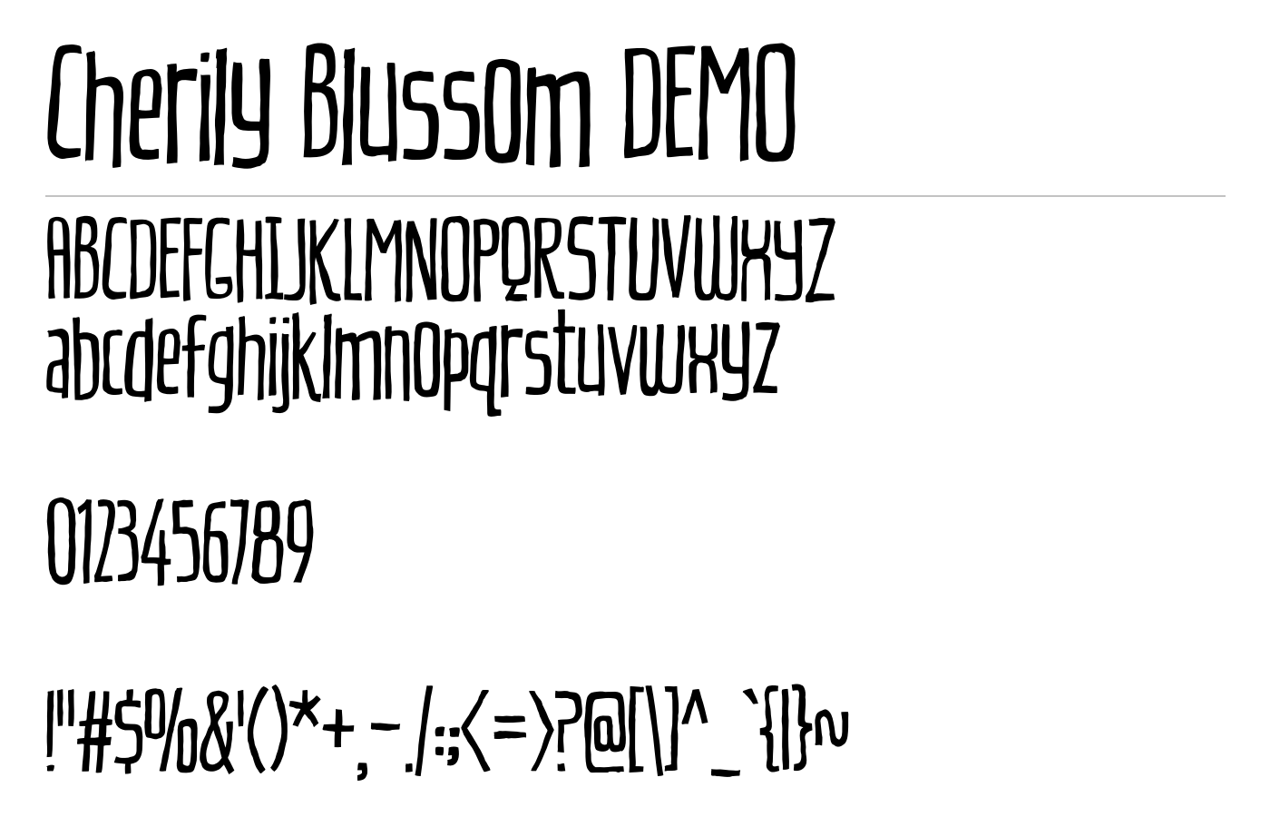 Cherily Blussom DEMO Font preview